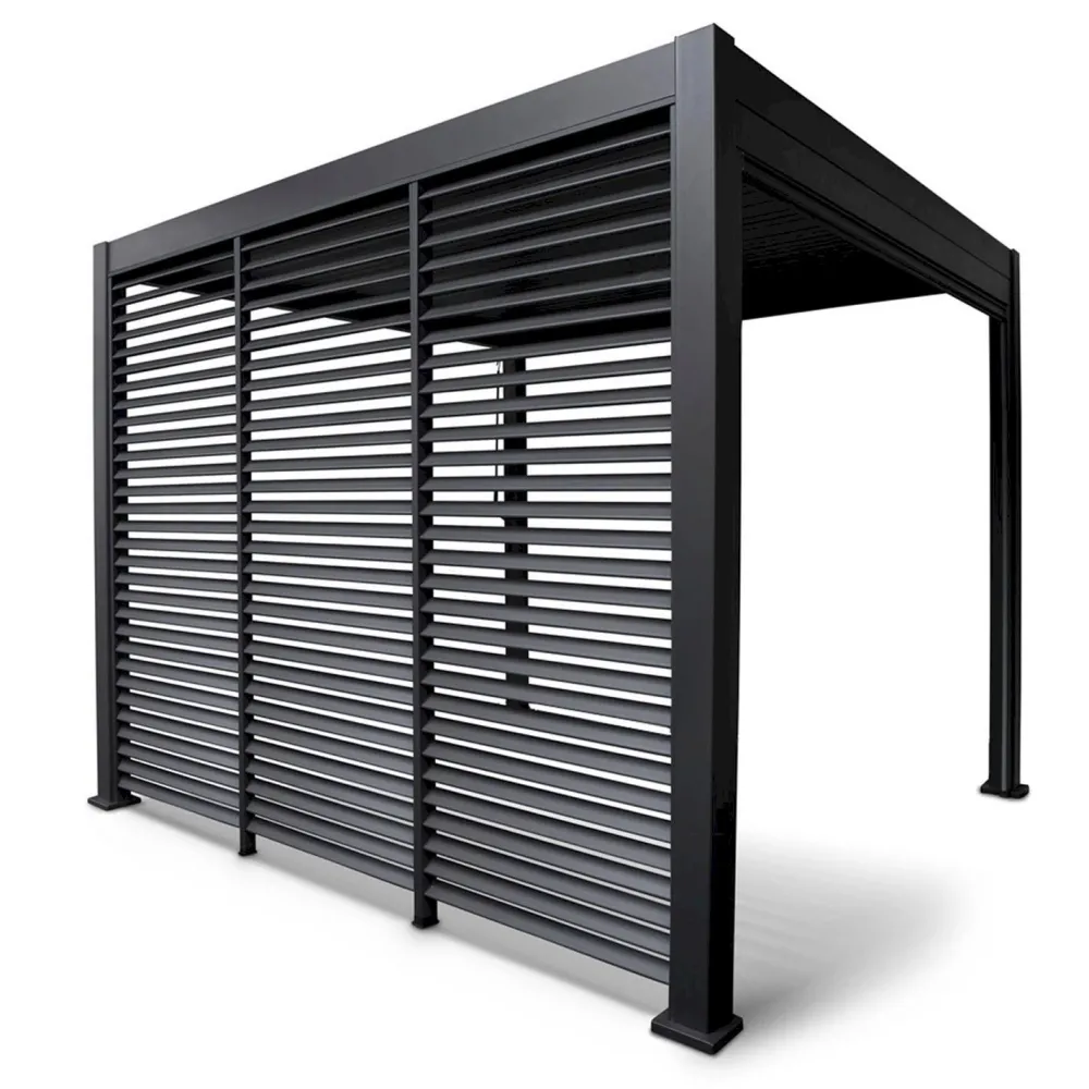 Pergolan säleikköpaneeli Mirador-111(4m), 123,5x238,25cm, tummanharmaa*Home4you New