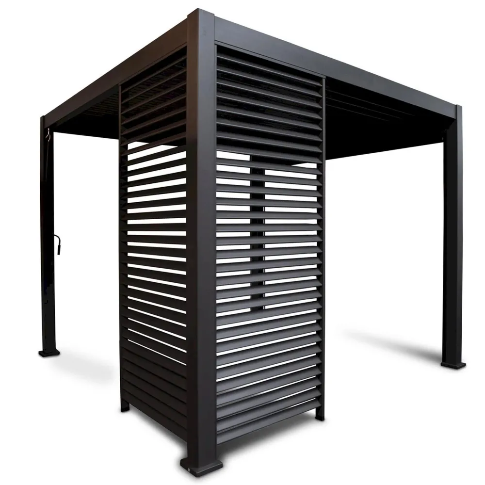 Pergolan säleikköpaneeli Mirador-111(4m), 123,5x238,25cm, tummanharmaa*Home4you New