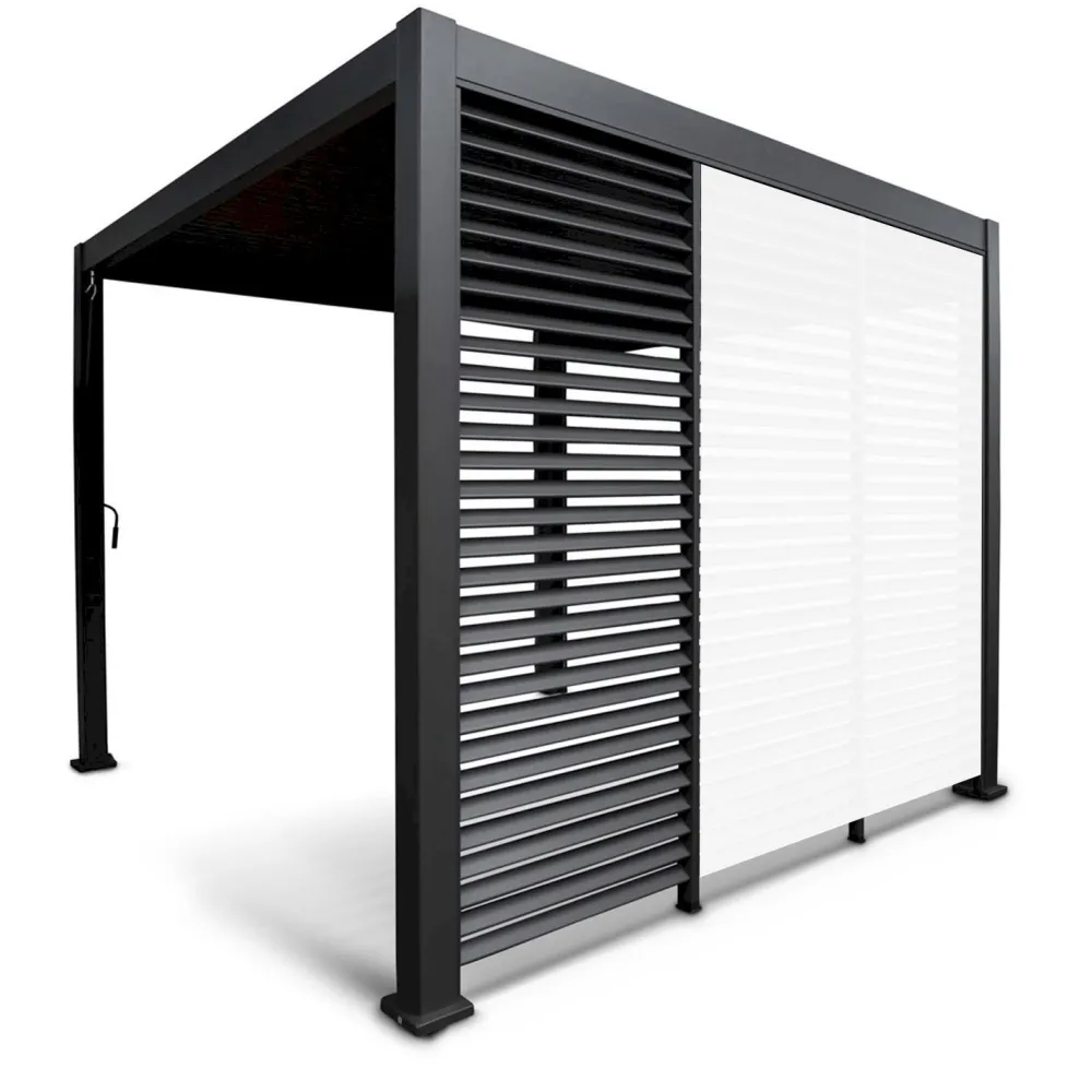 Pergolan säleikköpaneeli Mirador-111(4m), 123,5x238,25cm, tummanharmaa*Home4you New