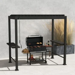 Pergolan säleikkötakaseinä Mirador BBQ, tummanharmaa*Home4you New