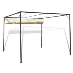 Pergola rullattavalla kattokankaalla 3x3x2.3m*FinePRICE Best