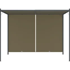 Pergola sisäänvedettävä katto 3x3 m ruskeanharmaa 180 g/m²*FinePRICE New