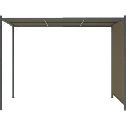Pergola sisäänvedettävä katto 3x3 m ruskeanharmaa 180 g/m²*FinePRICE New