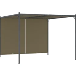 Pergola sisäänvedettävä katto 3x3 m ruskeanharmaa 180 g/m²*FinePRICE New