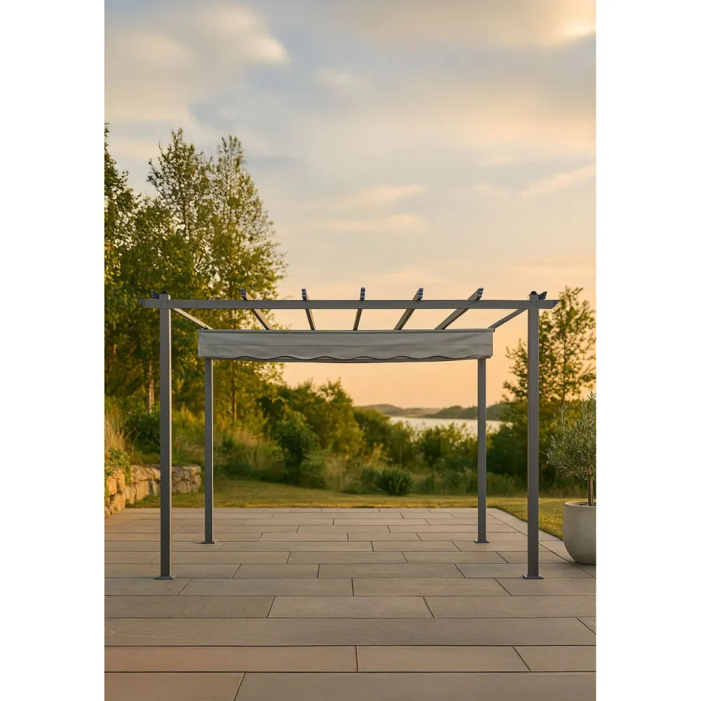 Hot Pergola Lazio, 295x395cm, musta/harmaa Pergolat