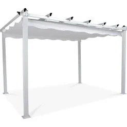 Pergola 2.95x3.95 m laskostettava katto valkoinen*Comfort Garden New