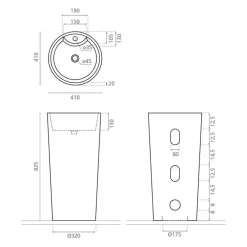 Pesuallas Corrales, Ø410mm, valkoinen*Bathco Hot