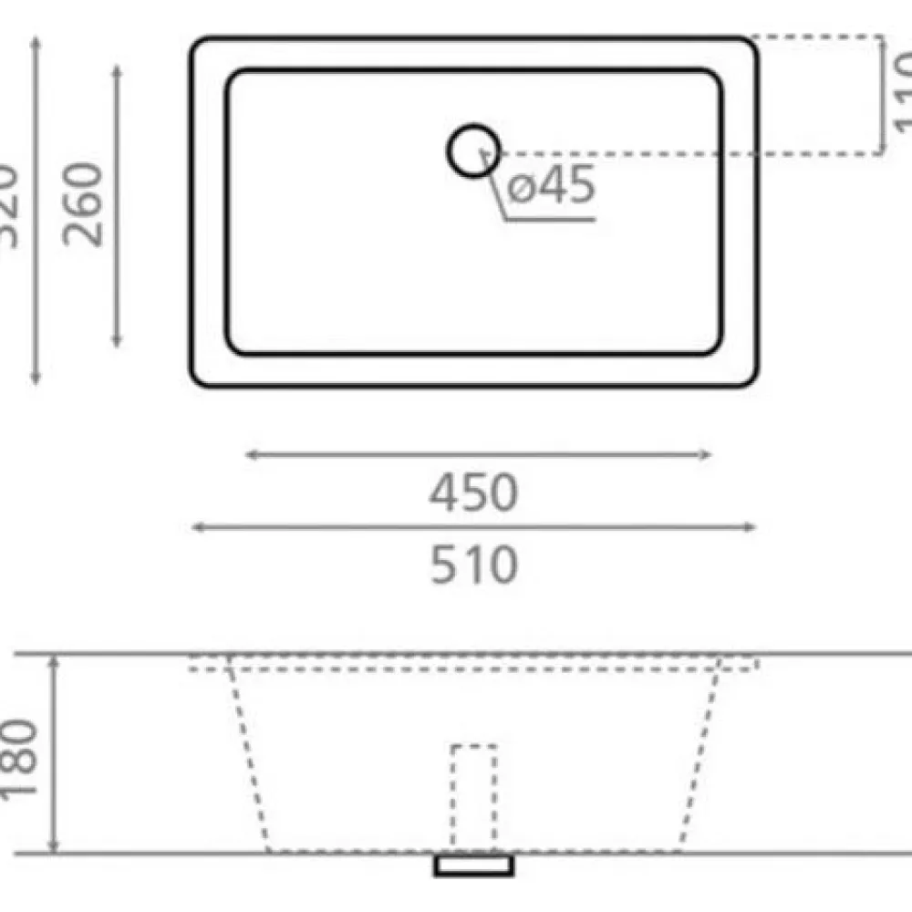 Pesuallas Torino B, 320x510mm, valkoinen*Bathco Hot