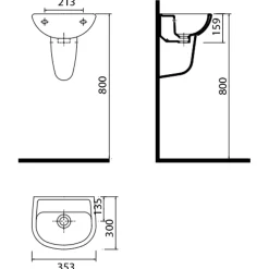 Pesuallas TP 135 353x300 mm*Creavit Hot