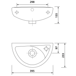 Sale Pesuallas TP 040 395x233 mm Seinään Kiinnitettävät Altaat|Pienet Pesualtaat