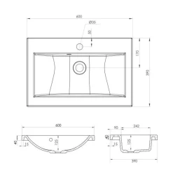 Pesuallas Claudia 60 600x390mm valumarmori valkoinen*Grip Sale