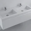 Outlet Pesuallas Lauretta 120 600x500mm valumarmori kaksialtainen valkoinen Kaksoispesualtaat