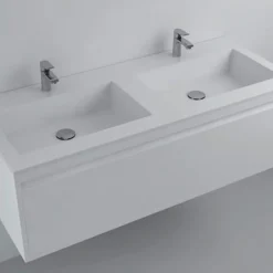 Outlet Pesuallas Lauretta 120 600x500mm valumarmori kaksialtainen valkoinen Kaksoispesualtaat