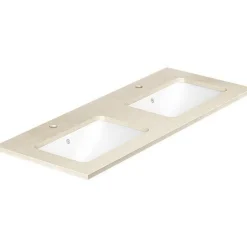 Hot Pesuallas Ducentic, kaksi allasta, kaksi hanareikää, 1190x470mm, komposiittikivi, beige Kaksoispesualtaat