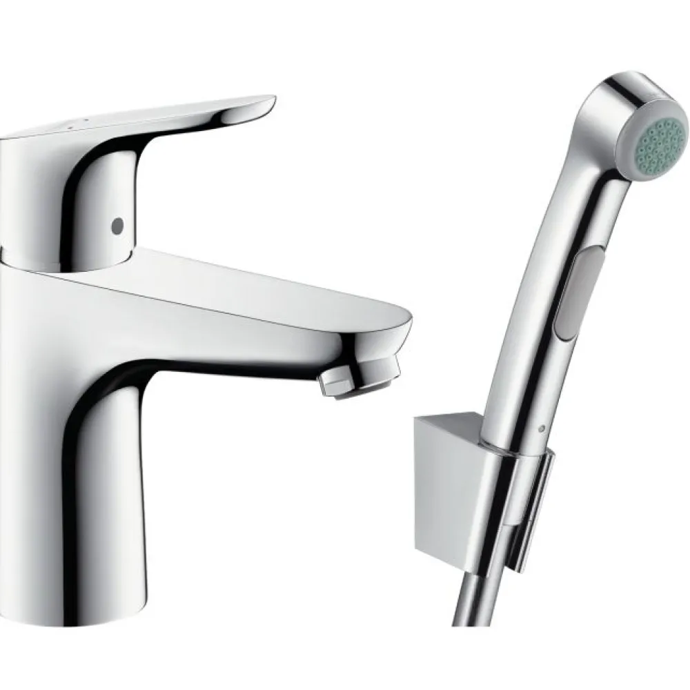 Pesuallashana Focus 100 Bidette Push-Open -pohjaventtiilillä kromi (31927000)*Hansgrohe Outlet
