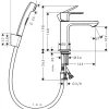 Pesuallashana Rebris S 110, bideesuihkulla, mattamusta*Hansgrohe Online
