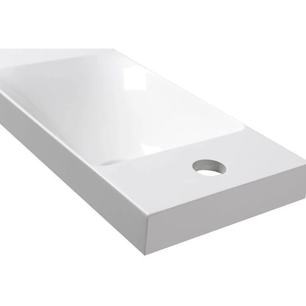 Pesuallas Agos 80x22cx11 cm, vasen/oikea, valkoinen*Interia