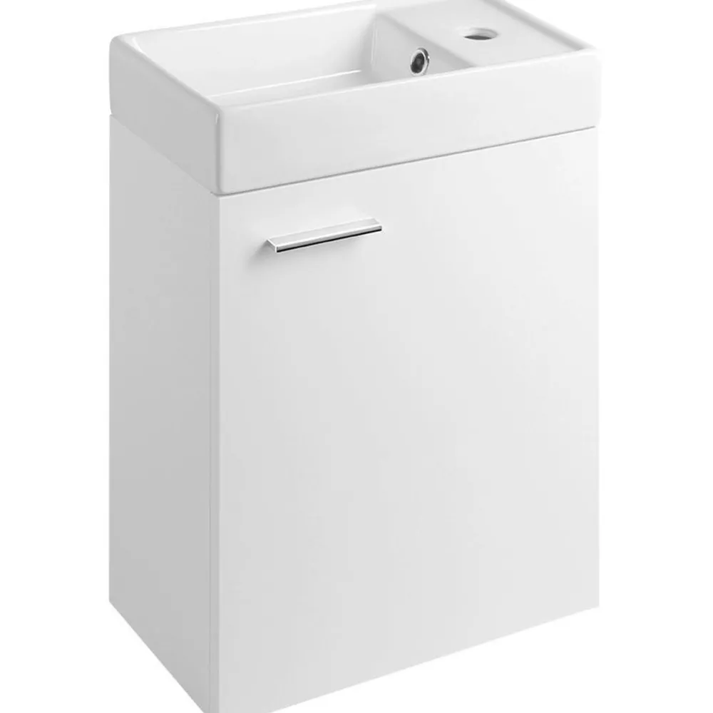 Pesuallas DD4022 400 x 220 mm keraaminen valkoinen vasen*Interia