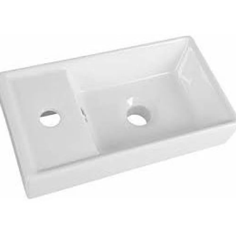 Pesuallas DD4022 400 x 220 mm keraaminen valkoinen vasen*Interia