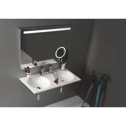 Pesuallas Juno 1000 x 470 mm kaksialtainen kivi valkoinen*Interia Discount