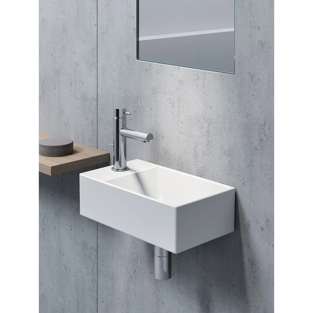 Best Pesuallas Kube X 400x230 mm, hanareiällä, oikea/vasen, valkoinen Seinään Kiinnitettävät Altaat|Pesualtaat Tason Päälle