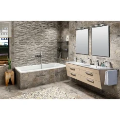 New Pesuallas Slim Double 1510 x 460 mm kaksialtainen valkoinen Kaksoispesualtaat