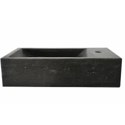 Pesuallas 39-3501 400x220x100mm oikeakätinen luonnonkivi musta*Interia