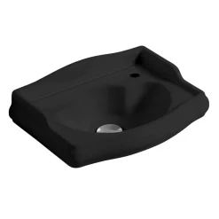 Best Pesuallas Retro 41x32 cm, hanareikä oikealla, mattamusta Pienet Pesualtaat