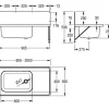 Pesuallas Kalla 1000x550 mm rst laskutaso*KWC Clearance