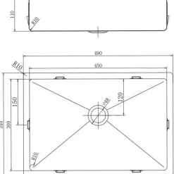Pesuallas Low PVD, 450x340mm, pop-up-pohjaventtiilillä, eri värejä*Lavabo
