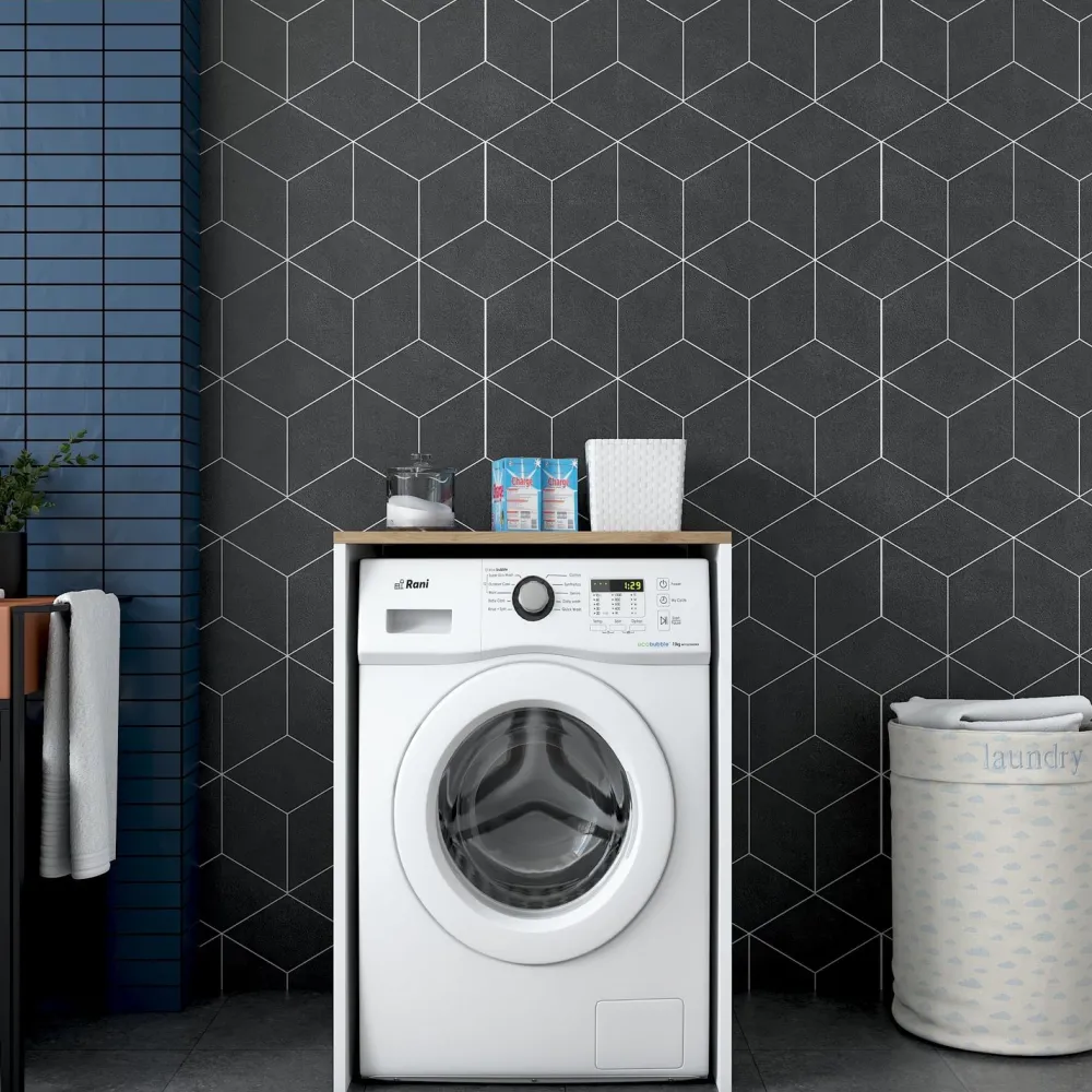 Pesukonekaappi KD103, pähkinäpuu/valkoinen*Linento Furniture Discount