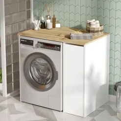 Pesukonepöytä SA1 60 cm valkoinen/ruskea*Linento Furniture Online