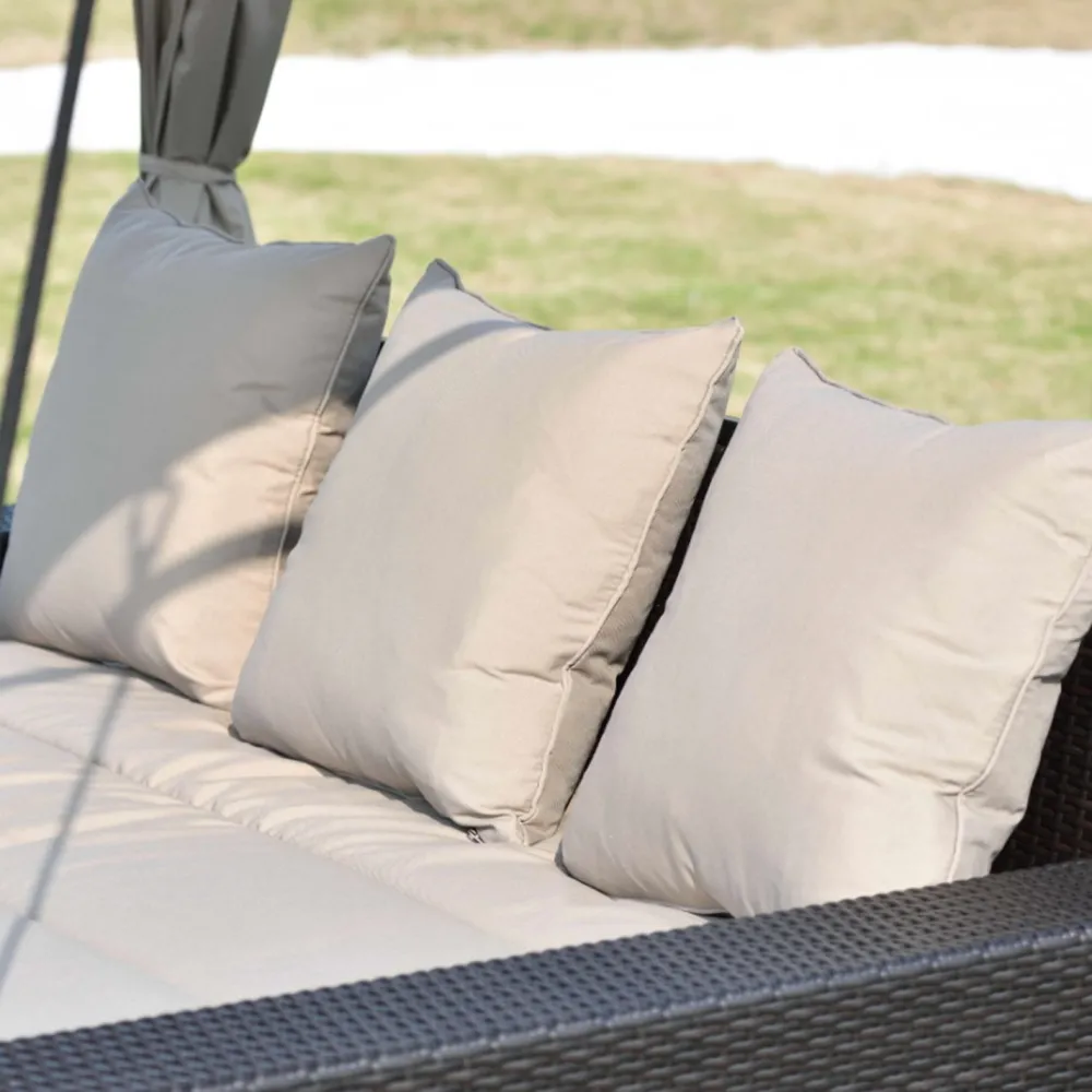 Pihakeinu Barcelona, 3 hlö, katoksella ja verhoilla, musta/beige*Home4you Discount