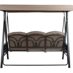 Pihakeinu Franco, katoksella, 3-istuttava, ruskea*Home4you Discount