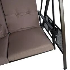 Pihakeinu Franco, katoksella, 3-istuttava, ruskea*Home4you Discount