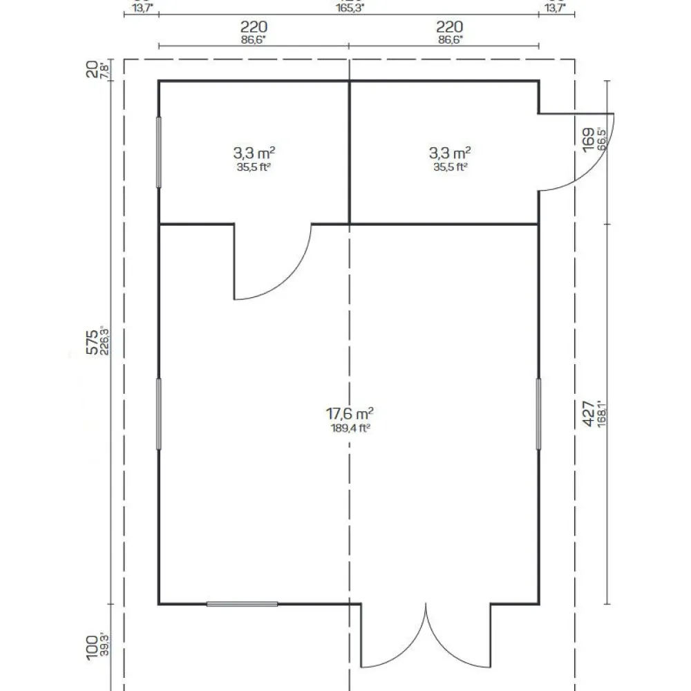 Outlet Pihamökki Gotland B, 70mm, 24.1m² Kesämökit
