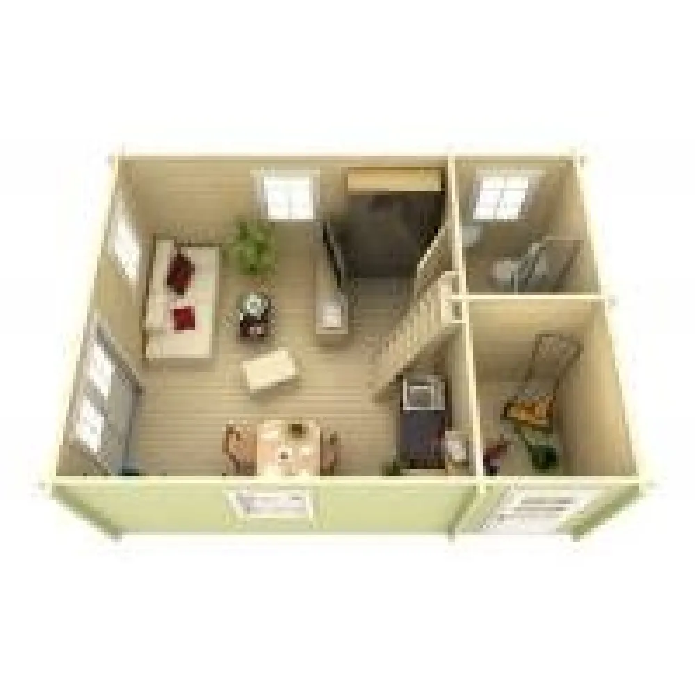 Online Pihamökki Gotland C makuuparvella, 70mm, 30.7m² Kesämökit