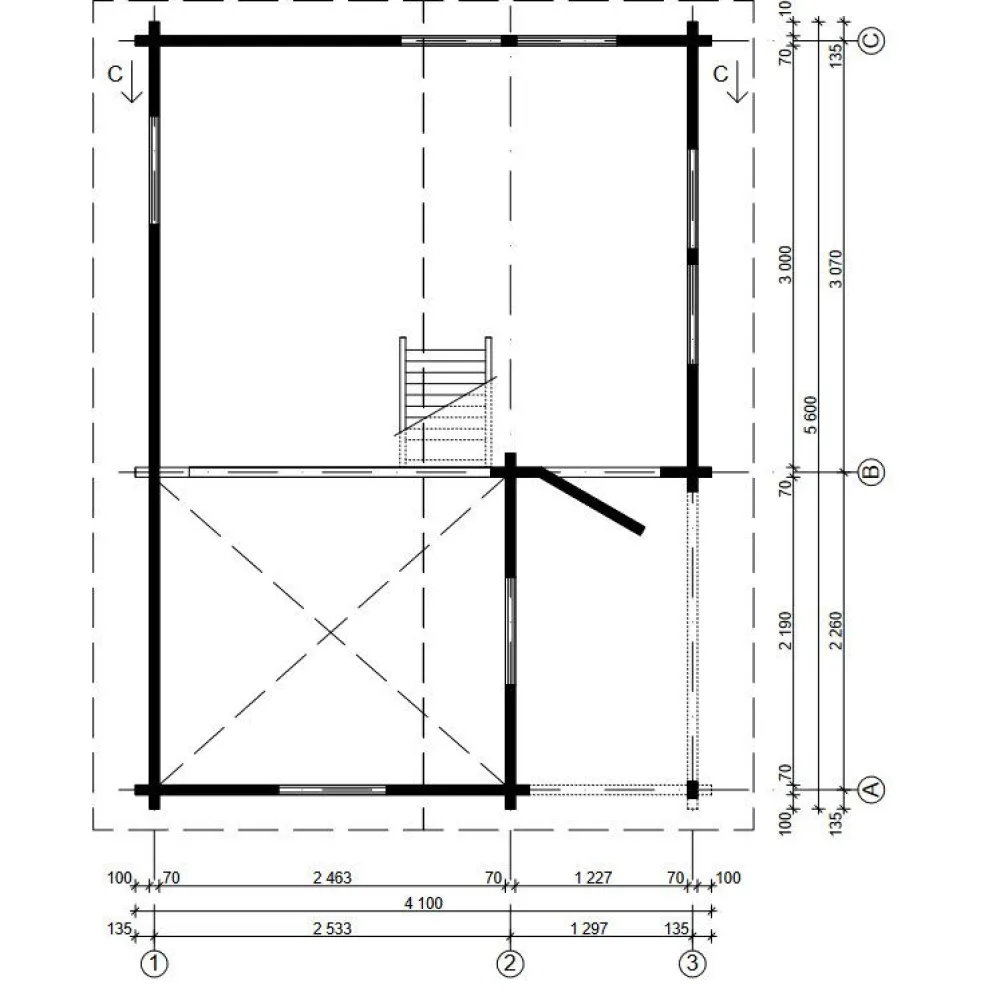 Clearance Pihamökki Pertti makuuparvella, 70mm, 21m² Kesämökit