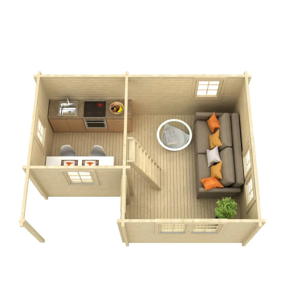 Clearance Pihamökki Pertti makuuparvella, 70mm, 21m² Kesämökit