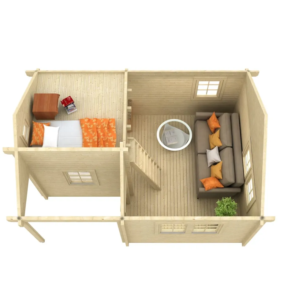 Clearance Pihamökki Pertti makuuparvella, 70mm, 21m² Kesämökit