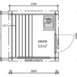 Discount Pihasauna Kuutio, 4.2m², pulpettikatto Saunamökit