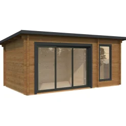 Pihasauna Sanna, sis. tuplalasilla liukuovet 12,8 m²*Palmako Best