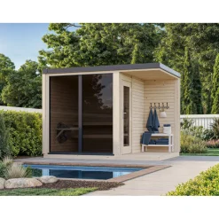 Pihasauna Sarah 3,8+2,1 m2 Pihasaunat Ilman Rakennuslupaa