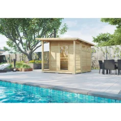 Pihasauna terassilla Luotsi, 2.4+4.9m², puuvalmis*Jalotakka