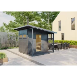 Pihasauna terassilla Luotsi, 2.4+4.9m², puuvalmis*Jalotakka