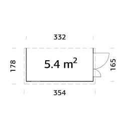 Pihavaja Mia, 5,4m² EL16-3317*Palmako Sale