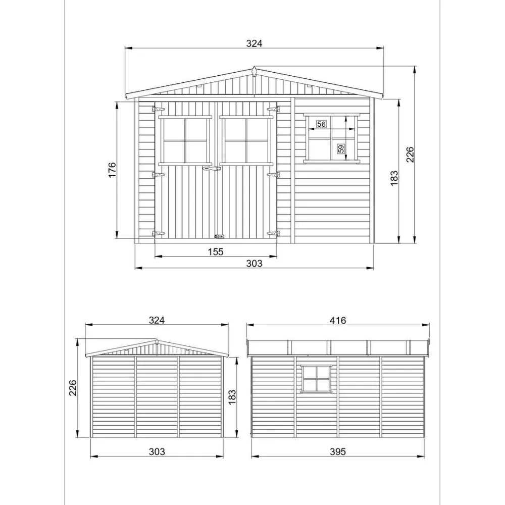 Pihavaja M334-M337, eri vaihtoehtoja*Timbela Outlet