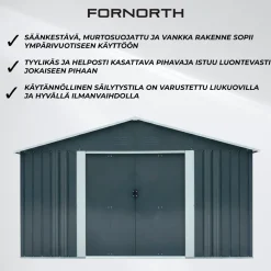 Outlet Pihavarasto , sokkelilla, harmaa, eri kokoja Ulkovarastot|Piharakennukset Ilman Rakennuslupaa