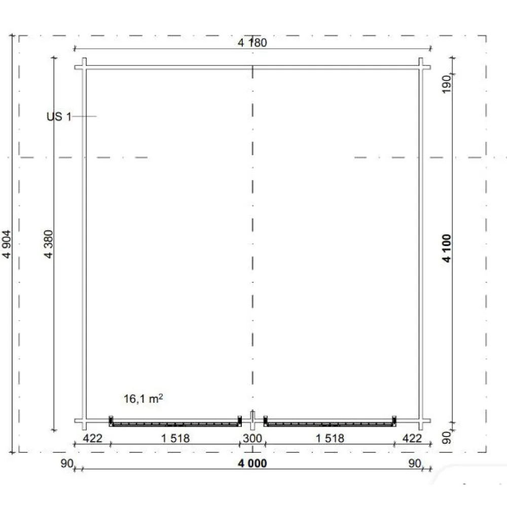 Best Pihavarasto/lato R-L, 16m², rakomallinen Rakoliiterit
