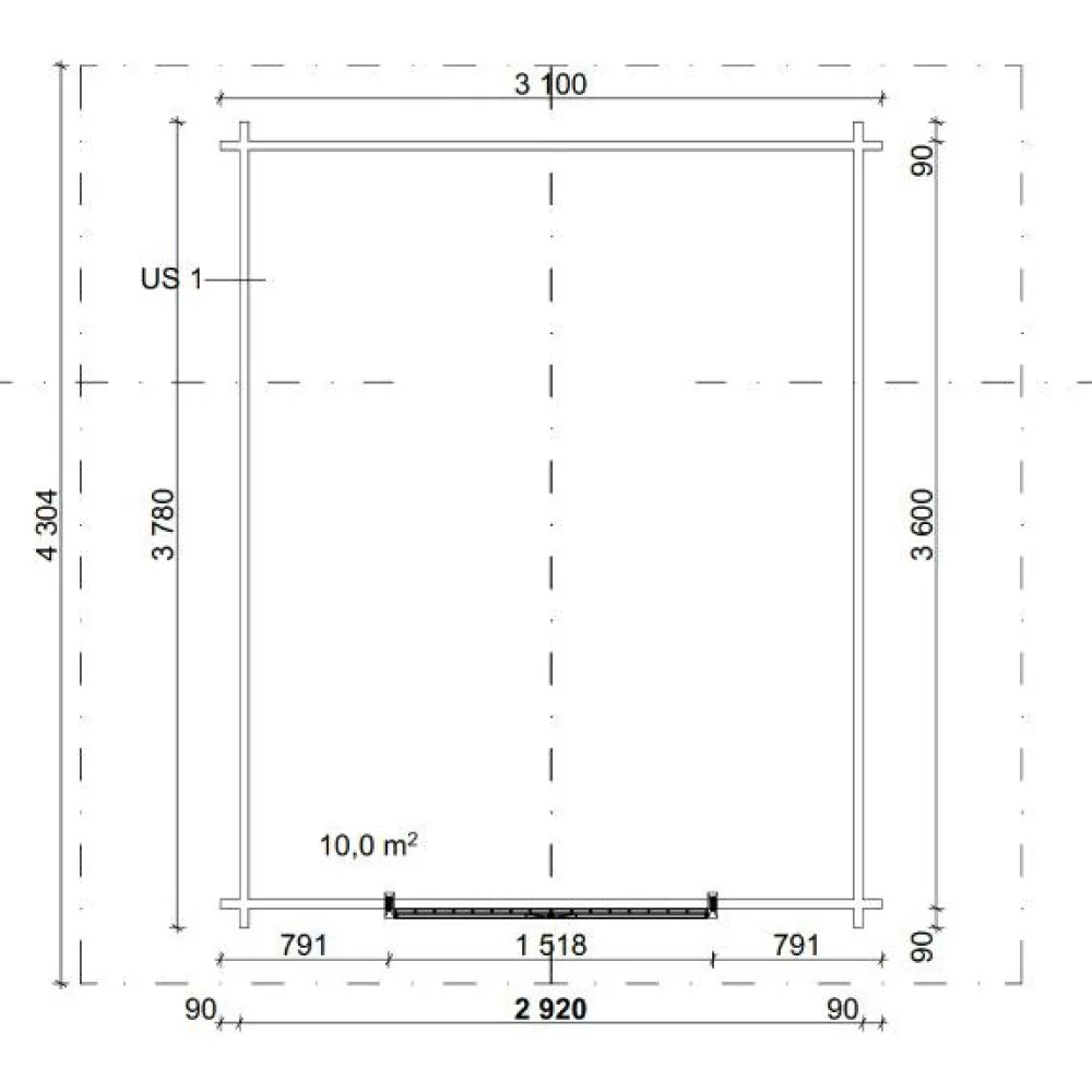 New Pihavarasto/lato R-M, 10m², rakomallinen Rakoliiterit